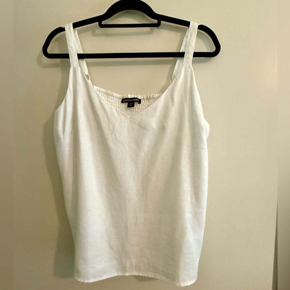 Boston Proper White Linen Top